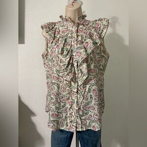 NWOT The Shirt By Rochelle Behrens Womens 100% Cotton Sleeveless Top, Size M